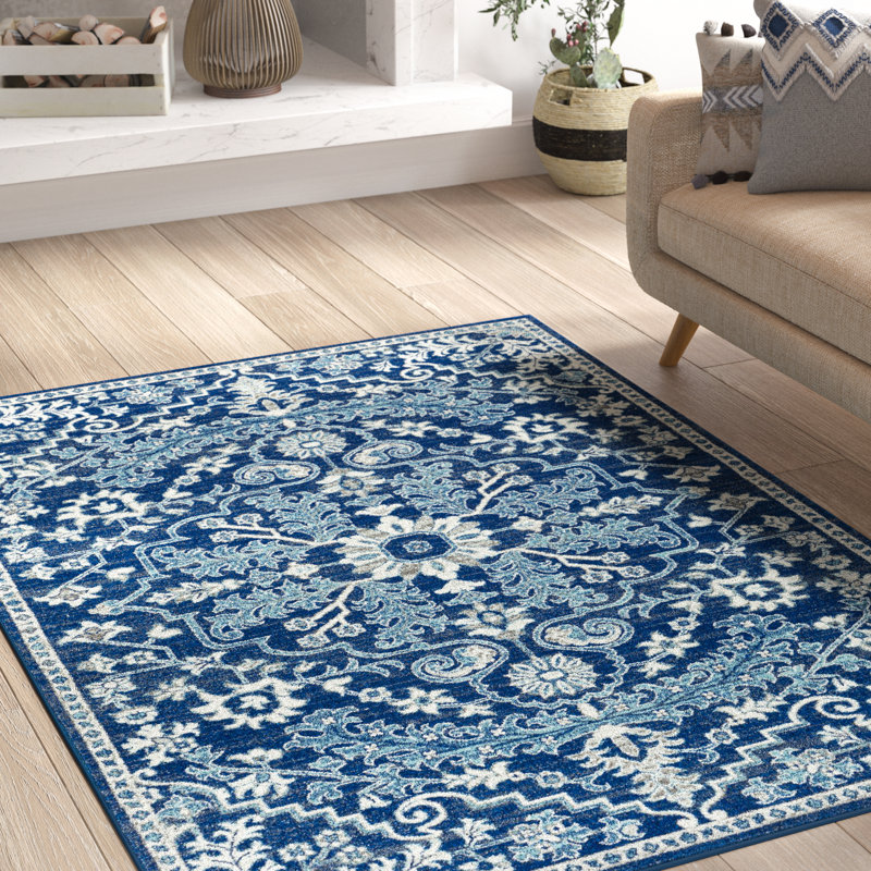 Mistana™ Hillsby Performance Beige/Light Gray/Teal/Dark Blue Rug